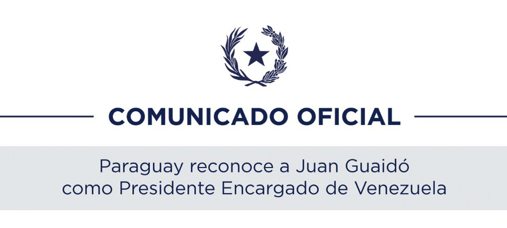 Paraguay reconoce a Juan Guaidó como Presidente Encargado de Venezuela